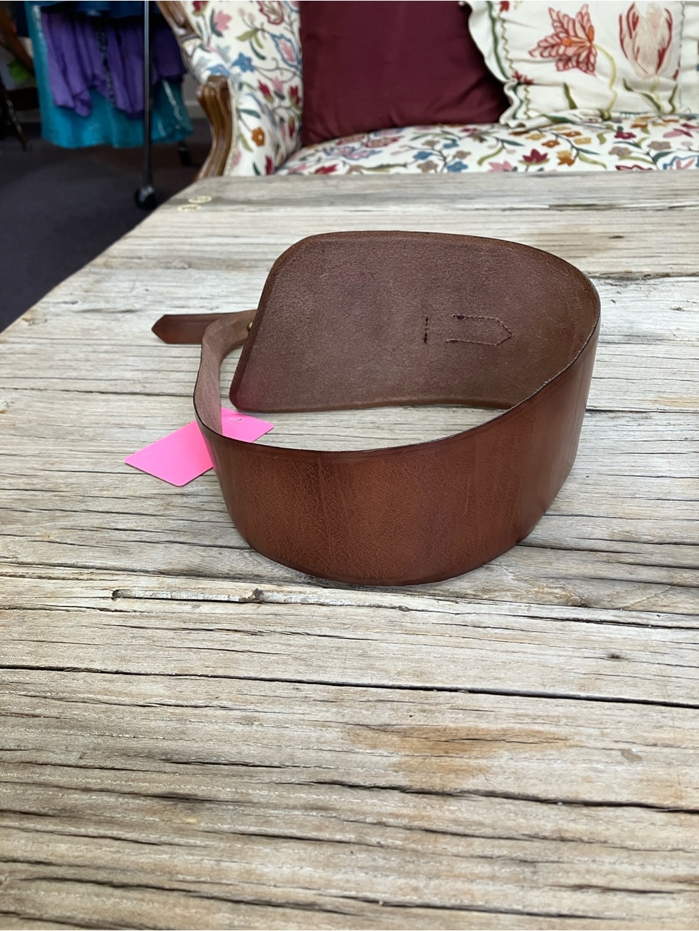 NWT Hoss Intropia Brown Leather Wide Waist Belt with Ring M - Picture 5 of 9